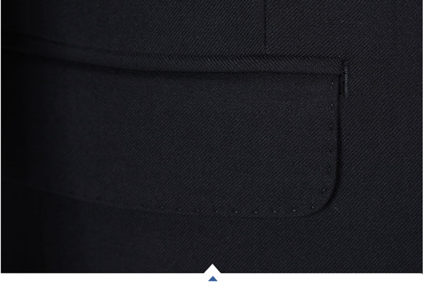 兩粒扣修身版正裝定做西服插袋細(xì)節(jié)特寫(xiě)圖