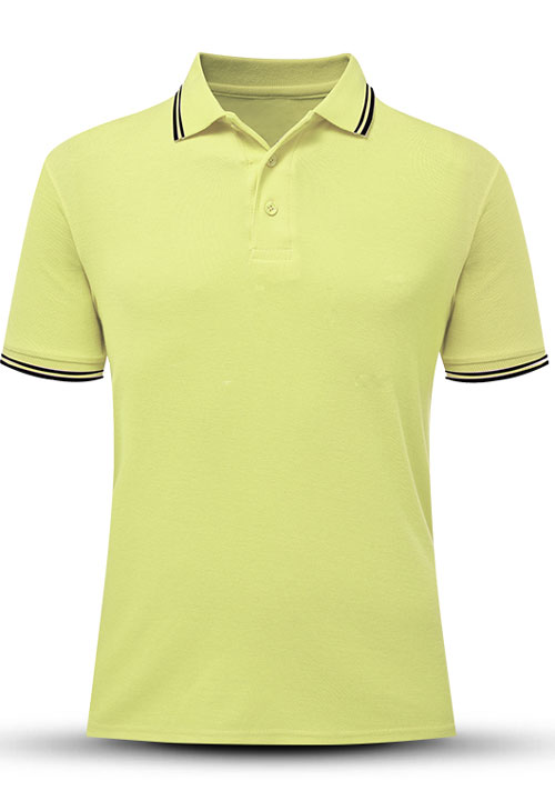 嫩黃色翻領T恤衫