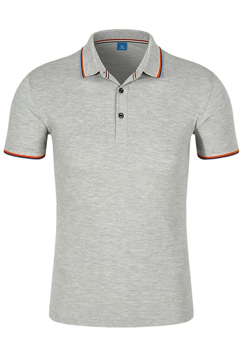 花灰色高檔桑蠶棉短袖polo衫