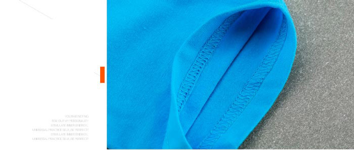 萊卡棉圓領T恤衫定做袖口細節特寫圖