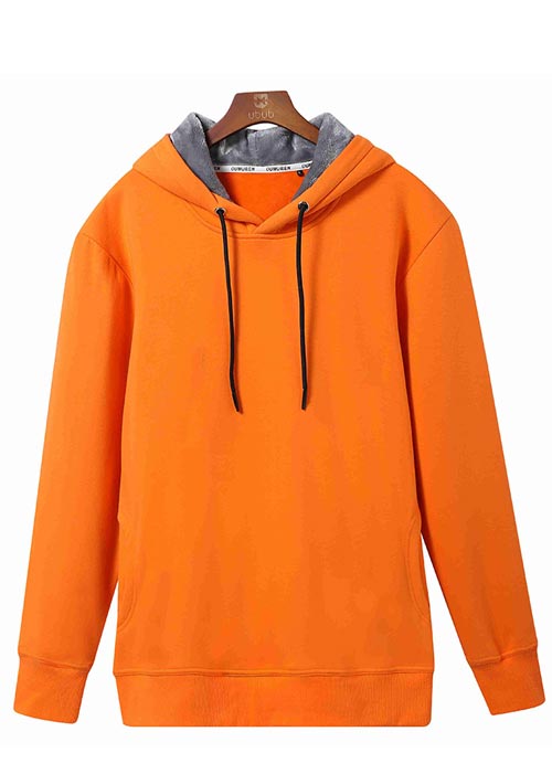 橙色加厚套頭衛衣批發訂做