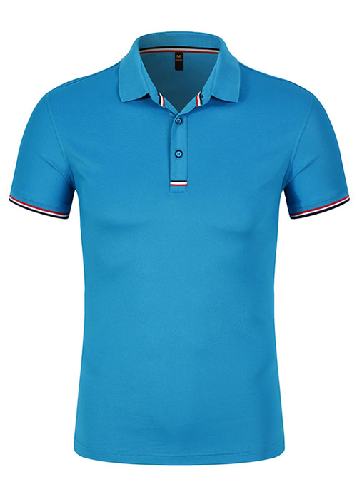 皇家系列翻領短袖POLO衫定制顏色款式圖之孔藍色